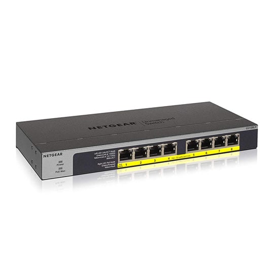 Netgear 8-Port PoE/PoE+ Gigabit Unmanaged Desktop/Wall Mount Switch 60W
