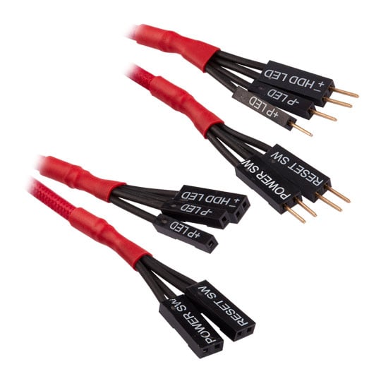 CORSAIR 30cm Red Premium Braided Sleeved Front Panel Extension Kit : image 3