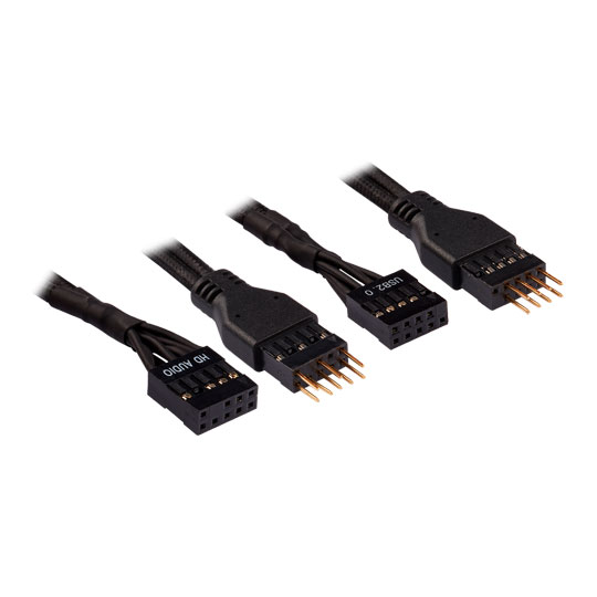 Corsair 30cm Black Premium Braided Sleeved Front Panel Extension Kit