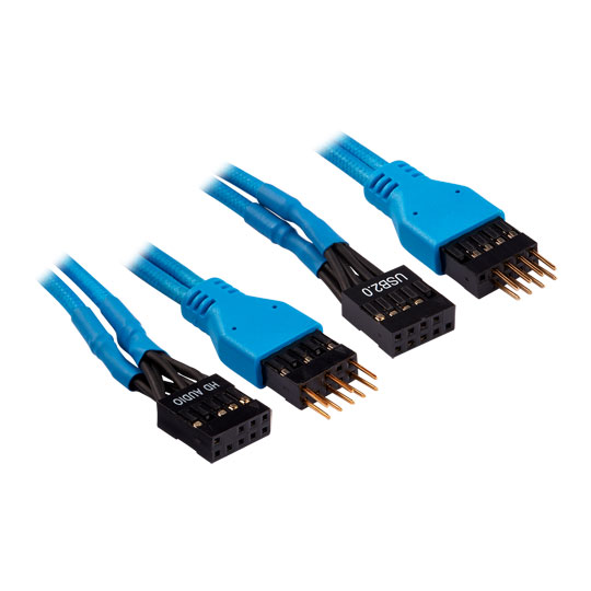 Corsair 30cm Blue Premium Braided Sleeved Front Panel Extension Kit