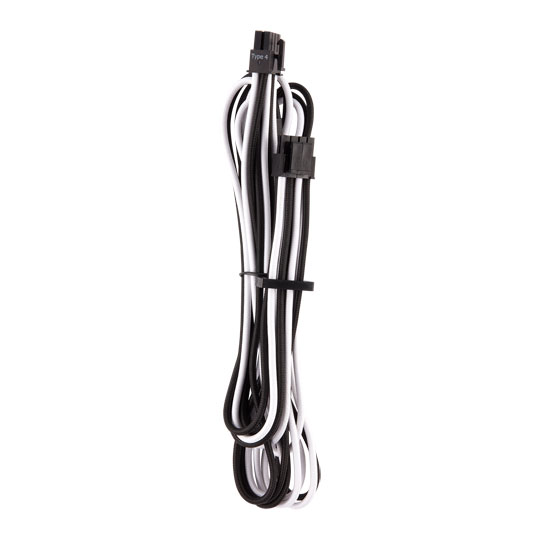 Corsair Type 4 Gen 4 PSU White/Black Sleeved 12v EPS/ATX Power Cables