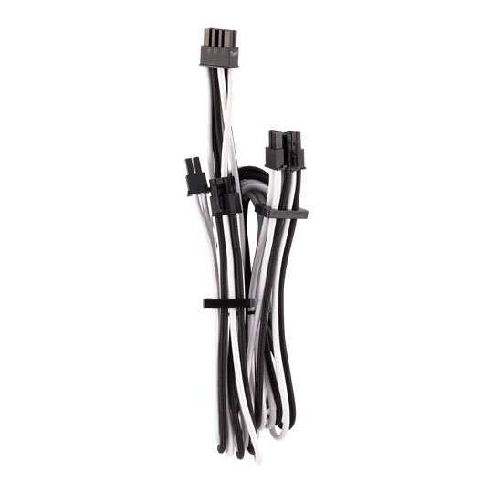 Corsair Type 4 Gen 4 PSU White/Black Sleeved Dual 8pin PCIe Power Cables