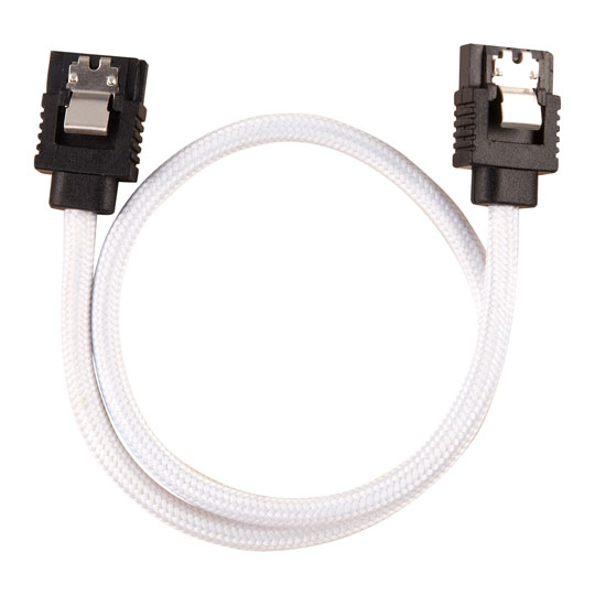 Corsair 30cm White Premium Braided Sleeved SATA Data Cable