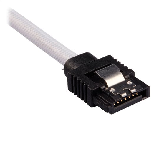 CORSAIR 60cm White Premium Braided Sleeved SATA Data Cable : image 3