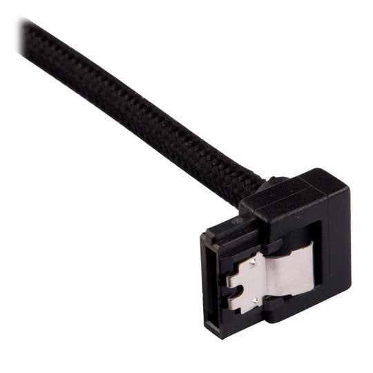 CORSAIR 60cm Black Premium Braided Sleeved 90° SATA Data Cable : image 3