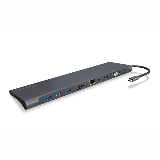 ICY BOX USB Type-C 11 in 1 Notebook/PC/MAC Docking Station 100W PD PC/MAC Black
