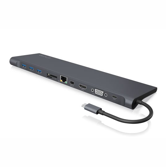 ICY BOX USB Type-C 11 in 1 Notebook/PC/MAC Docking Station 100W PD PC/MAC Black