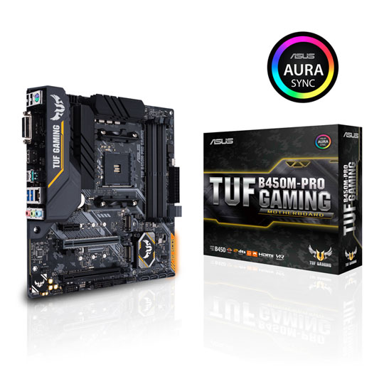ASUS TUF AMD B450M PRO GAMING Durable Micro ATX Motherboard : image 1