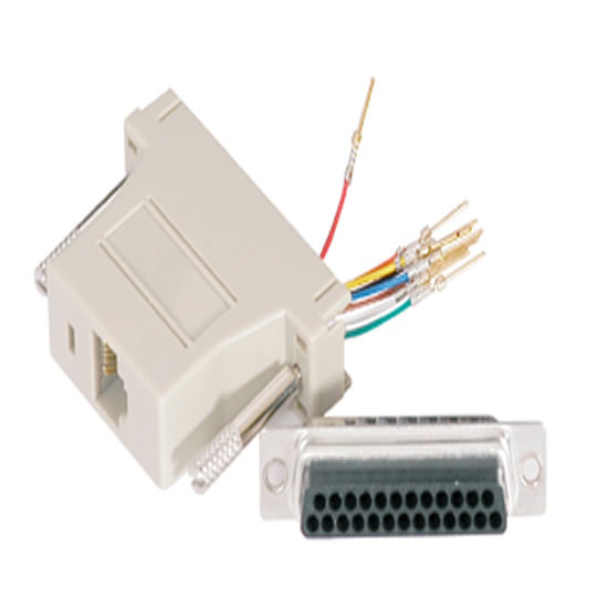 ScanFX RJ45(F) to DB25(F) nulling serial adaptor ( Modular Adapter )