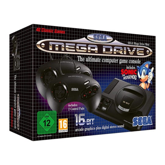 SEGA Mega Drive Mini 16 Bit Arcade Games Console inc Sonic LN97646