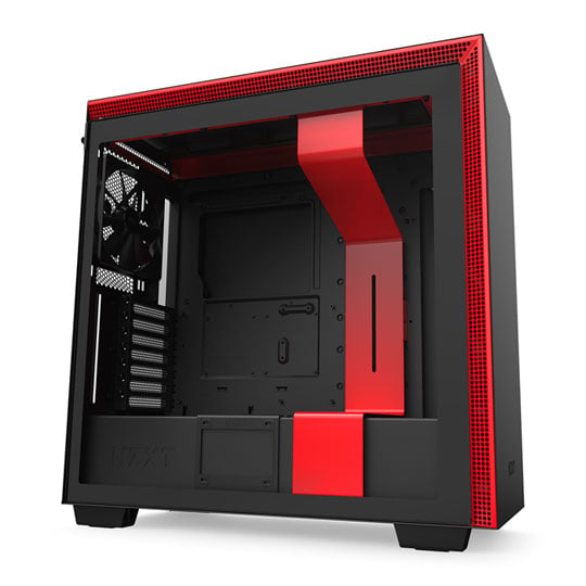 NZXT Black/Red H710 Mid Tower Windowed PC Gaming Case LN98813 - CA ...