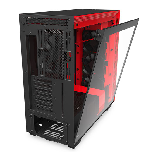 NZXT Black/Red H710 Mid Tower Windowed PC Gaming Case LN98813 - CA