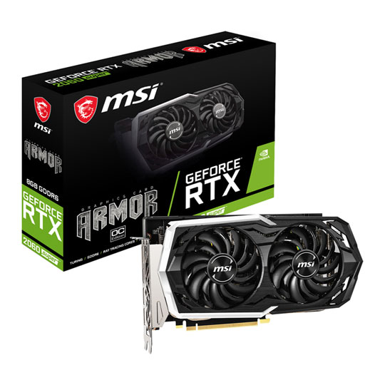MSI NVIDIA GeForce RTX 2060 SUPER 8GB ARMOR OC Turing Graphics Card LN99908 RTX 2060 SUPER ARMOR OC SCAN UK