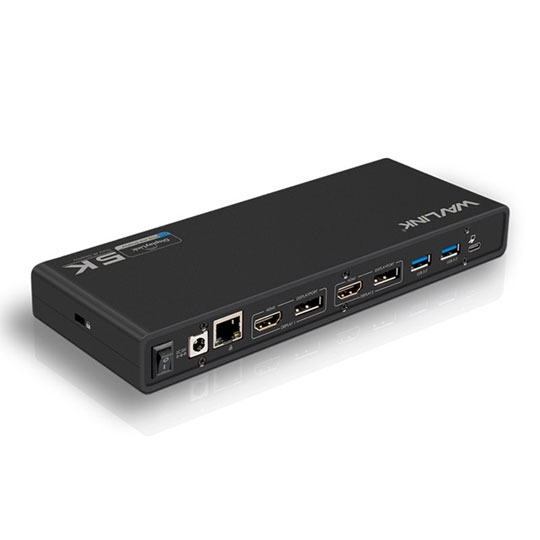 WAVLINK USB C Universal Docking Station, 15-in-1 Ultra 5K Dual 4K HD Multiple-Display Dock with 2 HDMI/2 DisplayPort/Gigabit Ethernet/6 USB 3.0/Type C WL-UG69DK5 USB-C Dual 4K Ultra 5K HD Multiple-Display Universal