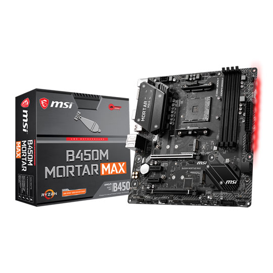 MSI AMD Ryzen B450M MORTAR MAX AM4 MicroATX Motherboard : image 1
