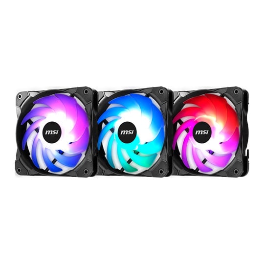Msi Led Fans MSI Rainbow Fan Kit 3x 120mm ARGB PWM Fans 600-1500 RPM LN101058 - 306 ...