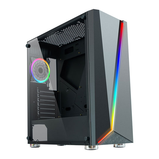 CiT C1007 Tempered Glass Midi PC Gaming Case : image 1