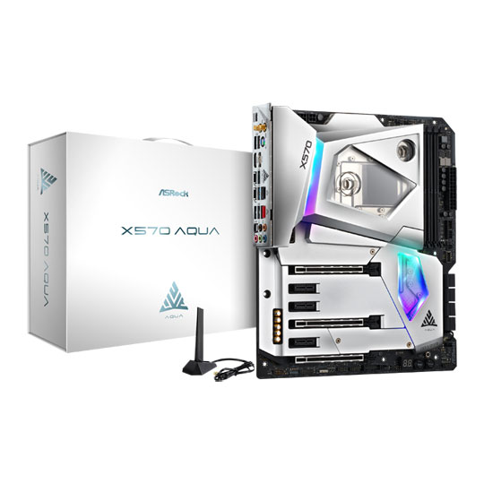 ASRock X570 AQUA AMD Ryzen AM4 PCIe 4.0 Watercooled Ultimate ATX Motherboard : image 1