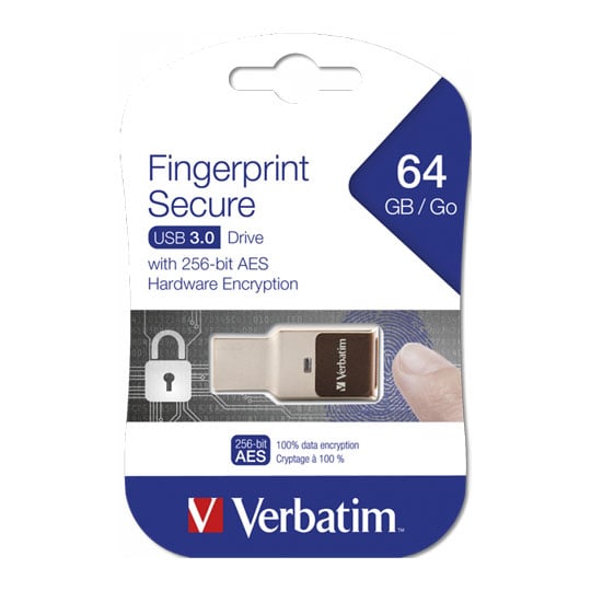 Verbatim 64GB Fingerprint Secure USB3.0 Nano Drive with 256-BIT AES Hardware Encription : image 1