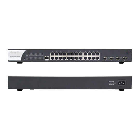 Draytek Vigorswitch P2280X 24x Gigabit PoE+ Port Switch /w 4x SFP+ 10GbE : image 2