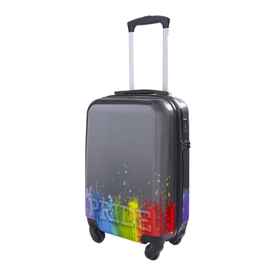 KitKase Rainbow Pride Wheeled Cabin Size Travel Case Carbon with Red Zipper & TSA Lock