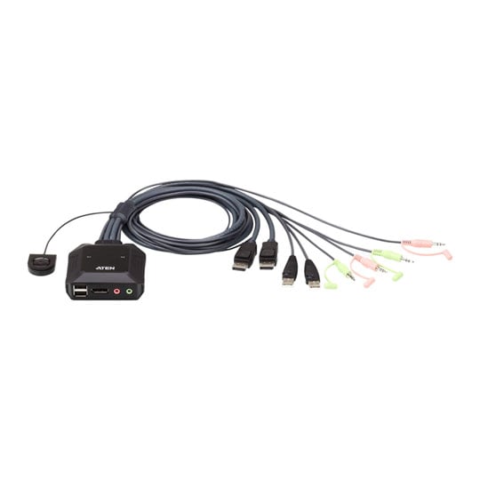 ATEN 2-Port USB DisplayPort Cable KVM Switch : image 1