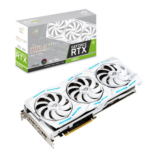 ASUS NVIDIA GeForce RTX 2080 Ti 11GB ROG STRIX OC White Turing Graphics Card LN104153 ROG STRIX RTX2080TI O11G WHITE GAMING SCAN UK