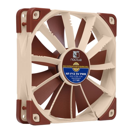 Noctua NF-F12 5V PWM 120mm Beige/Brown Focused Flow Cooling Fan