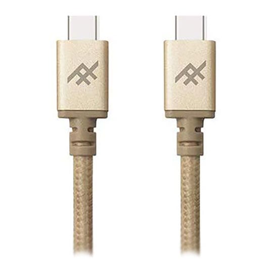 iFrogz UniqueSync Braided USB C to C Charge & Sync Cable Fast 3.0A USB3.1 Gold 1.8m