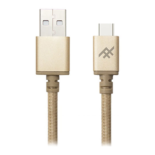 iFrogz UniqueSync Braided USB A to C Fast Charge Cable Gold 1m