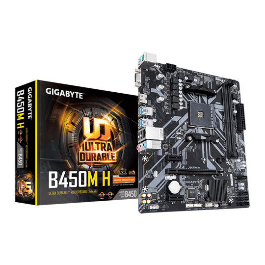 Gigabyte AMD B450M H micro-ATX AM4 Motherboard : image 1
