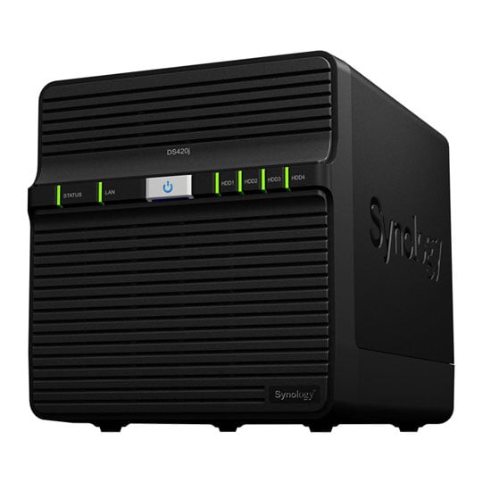 Synology DS420j – 4-bay Desktop NAS – 4-core 1,4 GHz – 1 GB DDR4 – 112 MB/s Lees/schrijf – Ondersteunt 16 IP-camera’s – Energiezuinig (7,88W In Slaapstand)