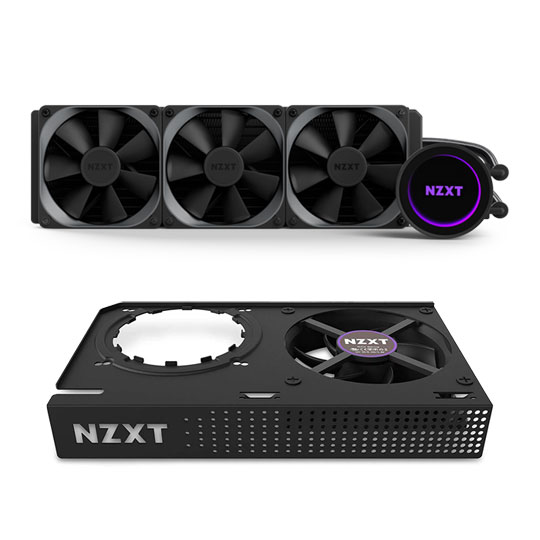 NZXT Kraken X72 RGB 360mm AIO CPU Cooler Kraken G12 GPU Mounting Kit Black LN105684 RL KRX72 01 RL KRG12 B1 SCAN UK