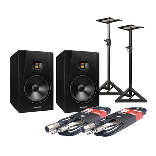 ADAM Audiio T8V 8" Nearfield Monitor, Speaker Stands and Leads