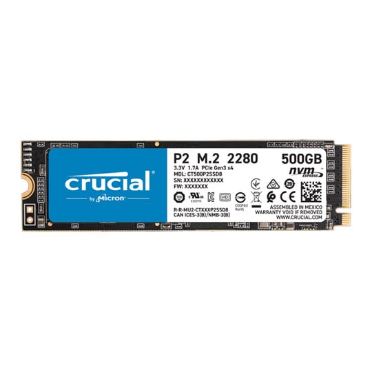 Crucial P2 500GB M.2 NVMe PCIe SSD/Solid State Drive LN107013