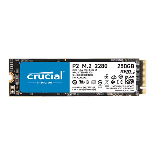 Crucial P2 250GB M.2 NVMe PCIe SSD/Solid State Drive : image 1