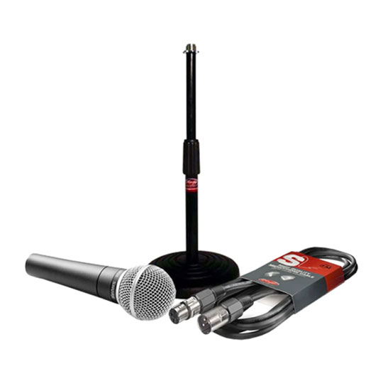 Shure SM58 Dynamic Vocal Microphone, Stagg Stand & Lead