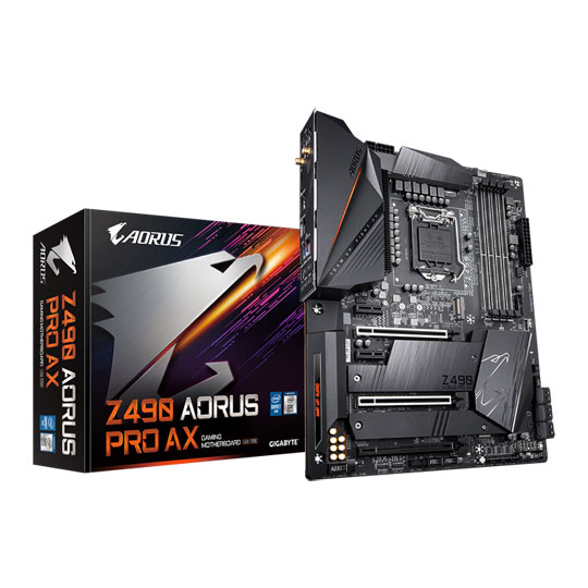 Gigabyte Intel Z490 AORUS PRO AX ATX Motherboard : image 1