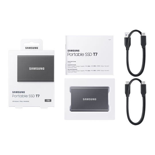 Samsung T7 1TB Portable External SSD USB-C/A Gen2 Grey PC/MAC : image 4