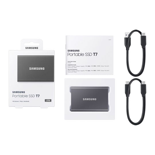 Samsung T7 Grey 2TB Portable External SSD USB-C/A Gen2 PC/MAC : image 4