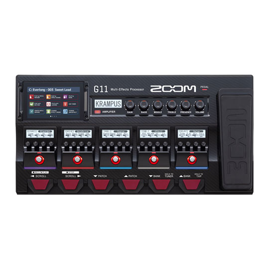 Zoom G11 Multi-Effects Processor, 6 custom amp models, 70 cabinet impulse responses, 9 effects chain