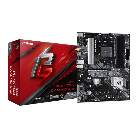 ASRock B550 Phantom Gaming 4/ac ATX Motherboard LN108364 - 90