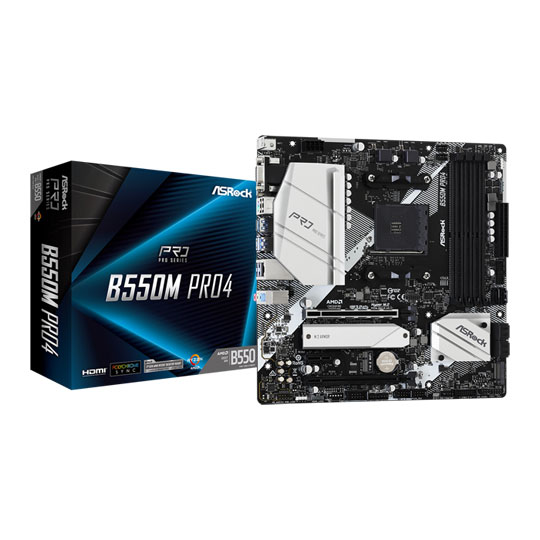 ASRock B550M Pro4 Micro-ATX AM4 DDR4 Motherboard : image 1