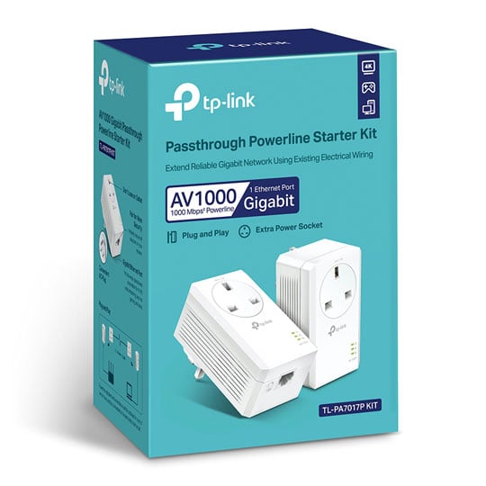 TPlink AV1000 Main Power Passthrough Gigabit Network Homeplug with GbE Lan Port