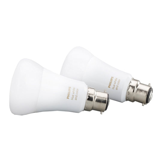 Philips Hue White and Colour Ambience A60 B22 Twin Pack