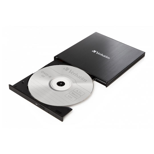 Verbatim External Slim x8 CD/DVD MDISC Writer USB Type C/A Bkack PC/MAC