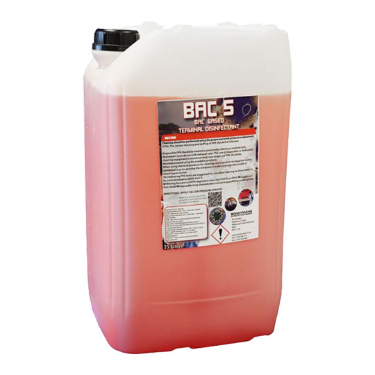 BAC 5 Antibacterial & Antiviral Surface Disinfectant 25 Litre Jerry Can Suitable for Fogging Machine : image 1