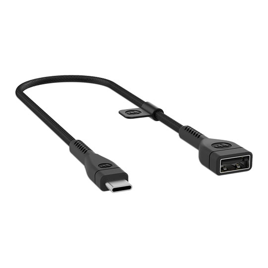 Mophie PRO USB-C to USB-A Female Adapter Heavy Duty USB3.2 Cable Black 5"
