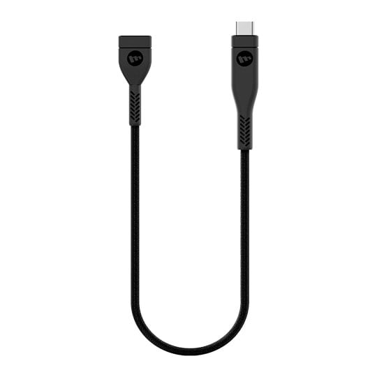 Mophie PRO USB-C to USB-A Female Adapter Heavy Duty USB3.2 Cable Black 5"