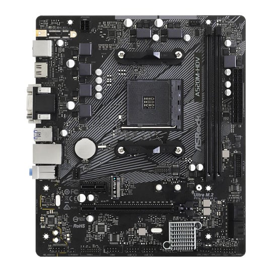 AsRock AMD A520M HDV AM4 micro-ATX Motherboard